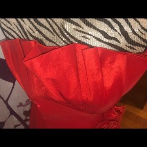 Shorter red party/prom dress